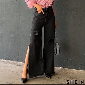 Split leg jeans